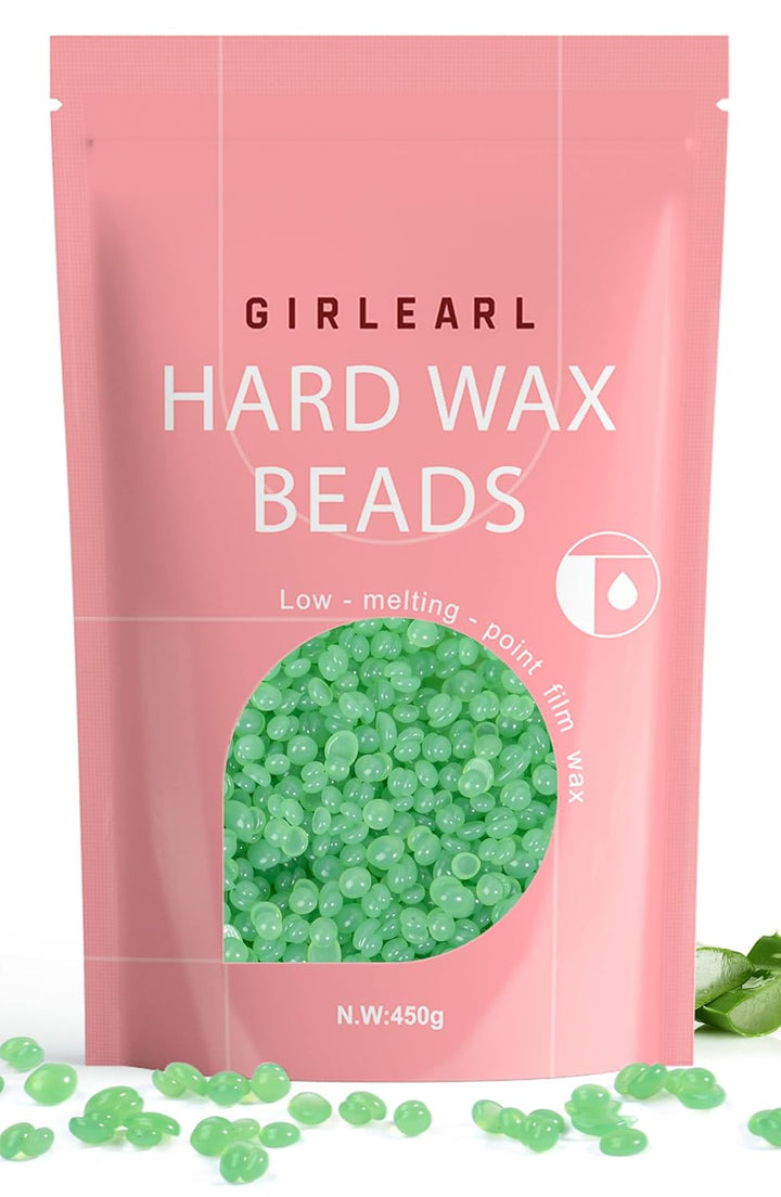 Hard Wax Beads, 1Lb Wax Beans for Hair Removal Sensitive Skin with Rose Formula, Perfect for Full Body, Facial, Brazilian Bikini, and Legs at Home Wax Refill for Women Men (Pink)