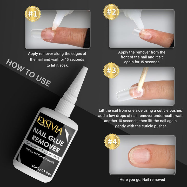 Nail Glue Remover for Press on & Glue on Nails – 50Ml Non-Acetone, Gentle & Odorless Debonder Serum,  False Nail Remover Fast & Safe on Fake Tips