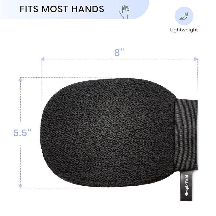 Korean Exfoliating Mitt for Remove Dead Skin. 2 Pack 100% Viscose Kessa Deep Exfoliating Gloves for Body Scrub, Keratosis Pilaris and Self Tanning Removal. Easily Smooth Skin Surface.