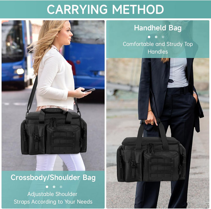 Barber Hairdresser Bag Supplies Bag with Adjustable Dividers, Barber Tools Storage Hair Clipper Case Organizer for Scissors Clippers Trimmers & Haircut Kits, Barber Travel Case