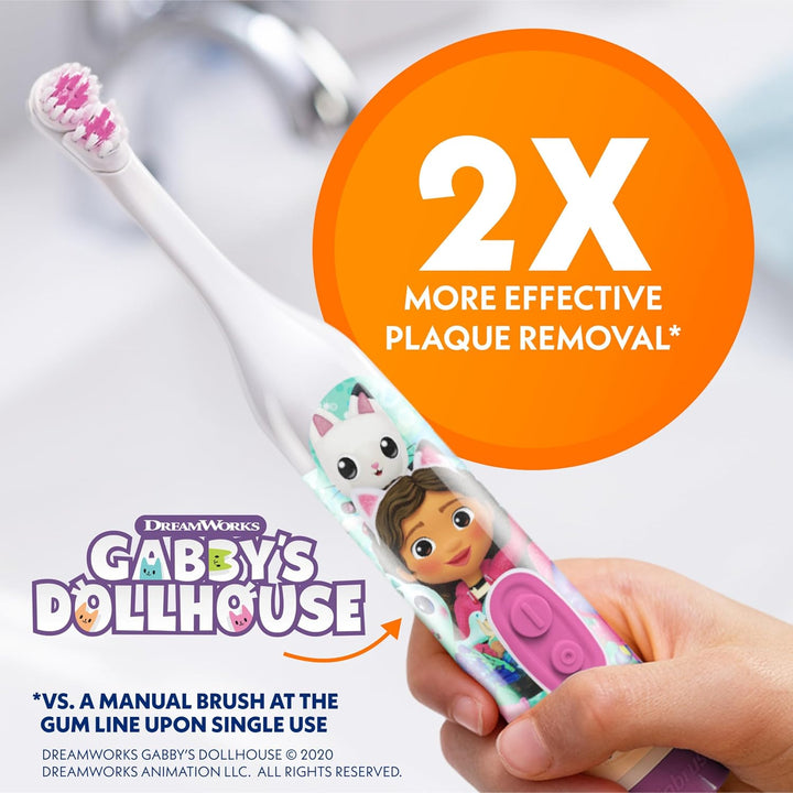 Gabby'S Dollhouse Kids Electric Battery Toothbrush, Soft Bristles
