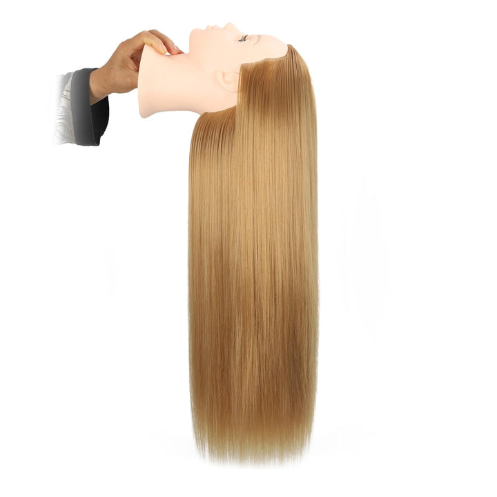 26"-28" Mannequin Head Styling Mannequin Head for Hair Styling and Free Table Stand Training Head Manikin Cosmetology Doll Head with Long Fiber Hair Hairdresser Practice Head for Stylist