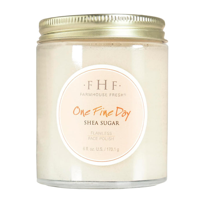 Farmhouse Fresh Face Exfoliator, Sugar Face Scrub, Gentle Exfoliating Face Cleanser with Shea Butter. One Fine Day Flawless Face Polish. 6 Fl Oz