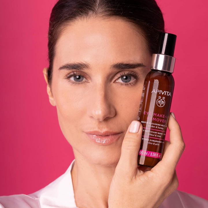 Eye Makeup Remover | Hydrating & Soothing Gentle Cleansing Milk with Linden & Honey, 100 Ml / 3.38 Oz