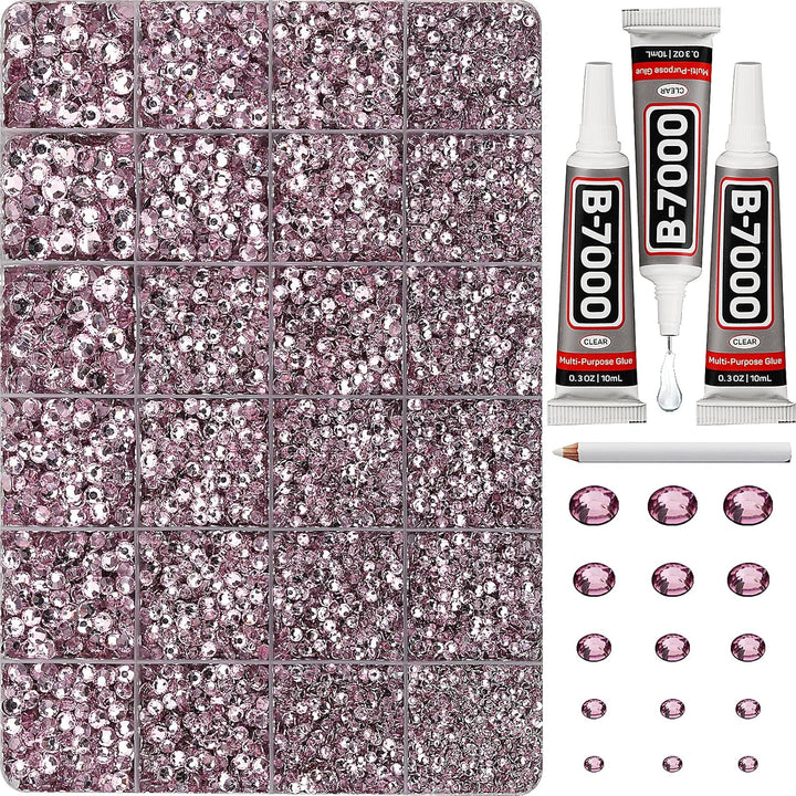 30000Pcs Resin Jelly Rhinestones for Crafting Bedazzling, Multicolor 3Mm Flatback Gems for Crafts Clothing Clothes Tumblers Shoes Nails, Flat Back Mixed Color Bulk Bedazzler Kit Jewels with B7000 Glue