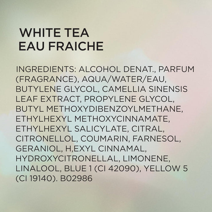 White Tea Eau De Toilette Women'S Perfume Spray, Floral Woody Scent
