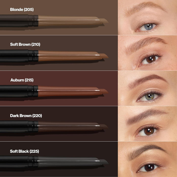 Colorstay Eyebrow Pencil with Spoolie Brush, Waterproof, Hair-Like Strokes for Natural Looking Brows, 205 Blonde, 0.021 Oz