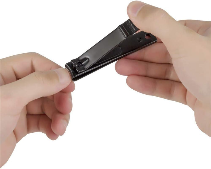 Nail Clippers Set, Sharp Stainless Steel Fingernail Clipper & Toenail Clippers, Black Nail Cutter, Large and Small 2 Piece Set.