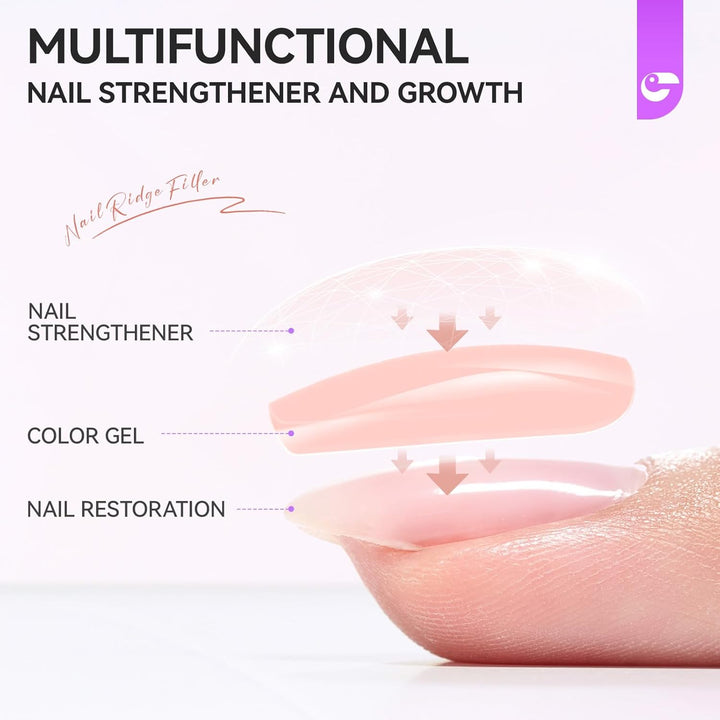 Nail Growth Strengthener for Woman: Nude Blush 6 in 1 Natural Nail Hardener Extra Strong and Growth - Nail Polish Hardener for Weak and Damaged Nails