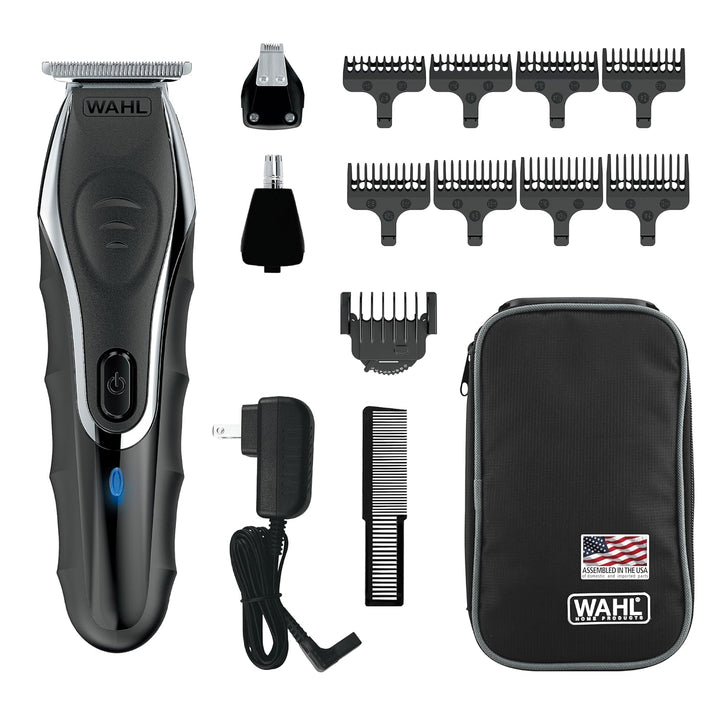 Aqua Blade® Rechargeable Wet/Dry Lithium-Ion Deluxe Beard Trimmer for Men - Interchangeable Heads for Detailing, Hair, Mustache and Body Grooming - Model 9899-100