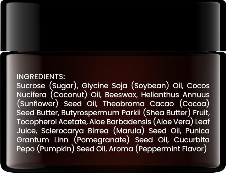 Lip Scrub Exfoliator 1 Oz – Lip Moisturizer for Dry Lips and Chapped Lips – Gentle Lip Exfoliator for Smooth and Brighter Lips – Peppermint Flavor