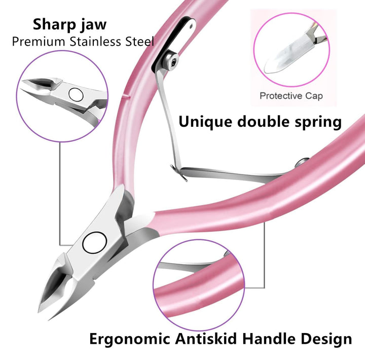 Nail Clippers Set Women Manicure Kit Nail Cuticle Kit with Nail Clippers Nail Cuticle Trimmer Pusher Glass Nail File Nail and Cuticle Care Kit Travel Nail Set Manicure Tools Cuticle Set with Case