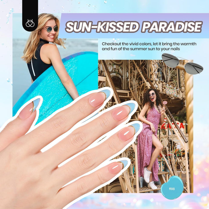 Beetles Gel Nail Polish Kit with U V Light -54 Pcs Gel Nail Kit Four Seasons Glow 32 Colors Set with Base Matte & Glossy Top Coat Soak off Home DIY Manicure Nails Beginners Gifts for Women Teen Girls