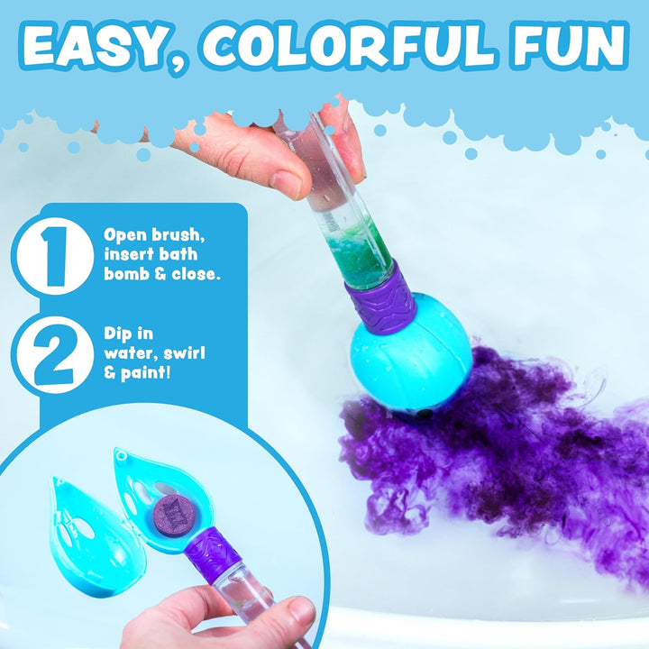 ® Bath Color Brush™ Kids Bath Bomb Set | Nontoxic & Fragrance-Free | Use Brush to Paint Water with Vibrant, Fizzing Colors | Fun Bathbombs for Kids Bath | Creative Bathtub Toys for Toddlers