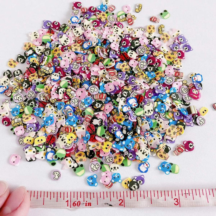 3000 PCS Polymer Slices Clay Slices DIY Nail Art Slices Supplies Making Kit Decoration Arts Crafts(Animal Slices)