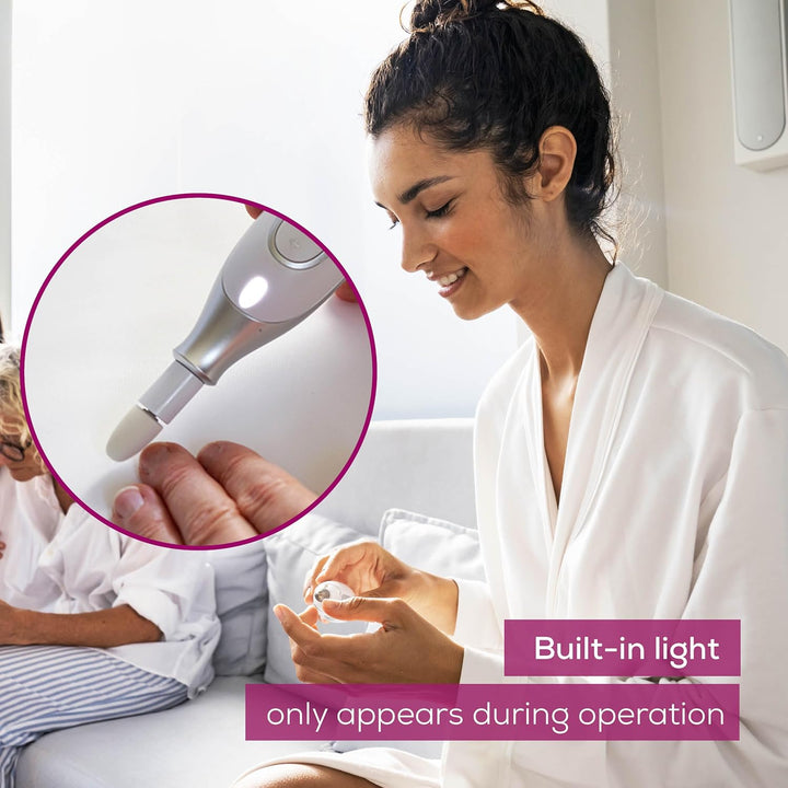 MP42 Nail Drill, 7-In-1 Nail Kit with Strong Sapphire Nail Drill Bits, Electric Nail File and Nail Buffer Includes Bright LED Light, Pedicure Kit and Manicure Set with Storage Case