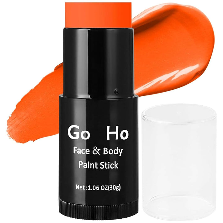 Cream-Blendable Orange Face Paint Stick (1.06 Oz),Full Orange Body Paint for Adults Children Halloween Cosplay SFX Makeup,Waterproof Orange Eye Black Stick