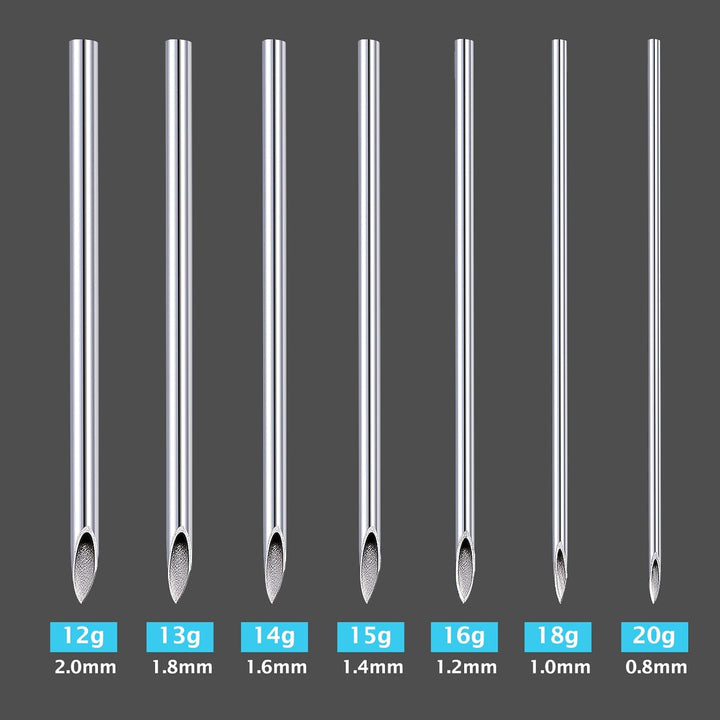 20G Body Piercing Needles,10Pcs  Sterile Disposable Stainless Steel Needles for Ear, Nose, Navel, Nipple, Lip - Piercings