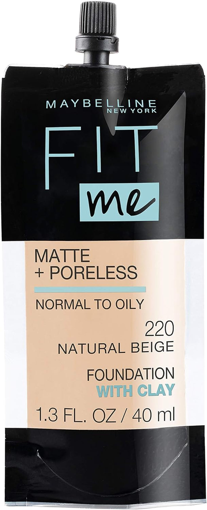 Fit Me Matte + Poreless Liquid Oil-Free Foundation Makeup, Classic Ivory, 1 Count (Packaging May Vary)