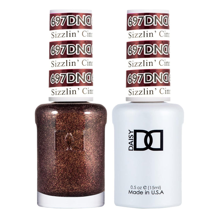 DND Gel Polish Set, Brown Collection, UV/LED Gelpolish and Air Dry Nail Lacquer, Matching Chip-Free Polish Duo, 0.5 Fl Oz Each