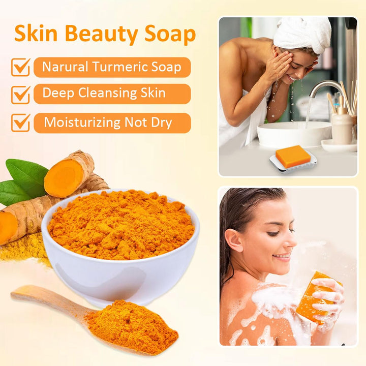 Kojic Acid Turmeric Soap Bar - Dark Spot Remover for Face Even Skin Tone, Moisturizing & Nourishing Natural Ingredients 2Packs