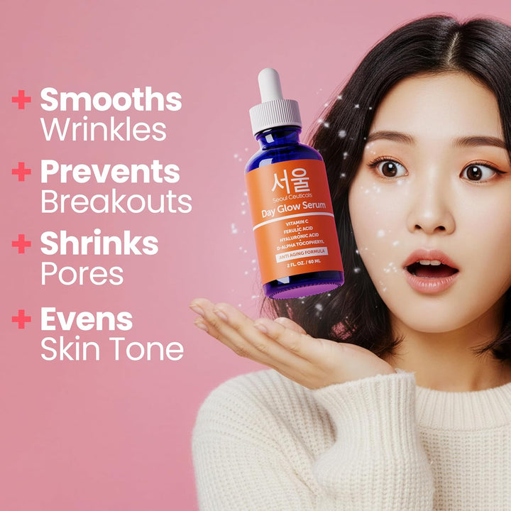 Korean Skin Care 20% Vitamin C Hyaluronic Acid Serum + CE Ferulic Acid - Potent anti Aging Vit C, anti Wrinkle K Beauty Skincare 1Oz