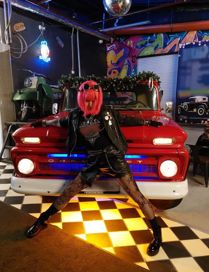 Short Bob Hair Wigs Straight with Flat Bangs Synthetic Colorful Cosplay Daily Party Neon Wig for Women + Free Wig Cap 14" Natural as Real