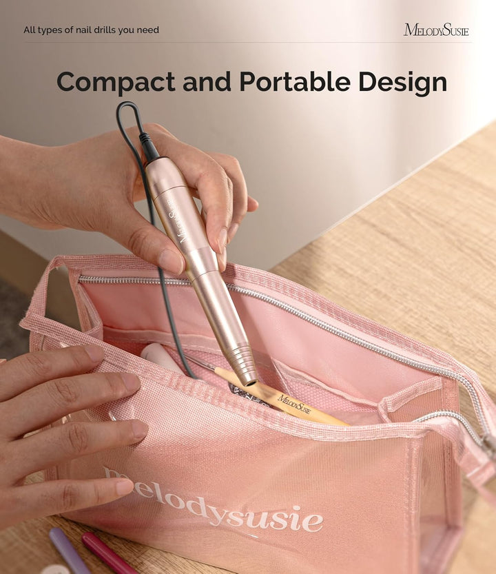 Electric USB Nail Drill Machine,Pc120I Portable Electric Nail File Efile Set for Acrylic Gel Nails, Manicure Pedicure Tool with Nail Drill Bits Sanding Bands Gold