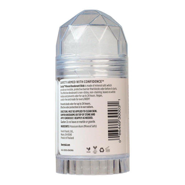 CRYSTAL Deodorant Stick (30003), Unscented, 4.25 Ounce