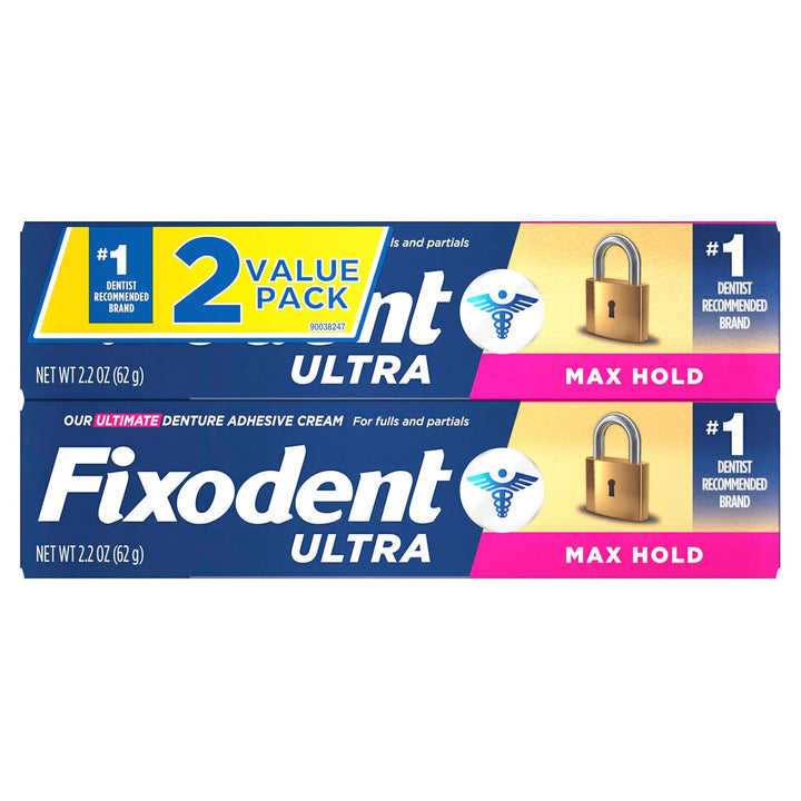 Ultra Max Hold Denture Adhesive, 2.2 Ounce (Pack of 2)