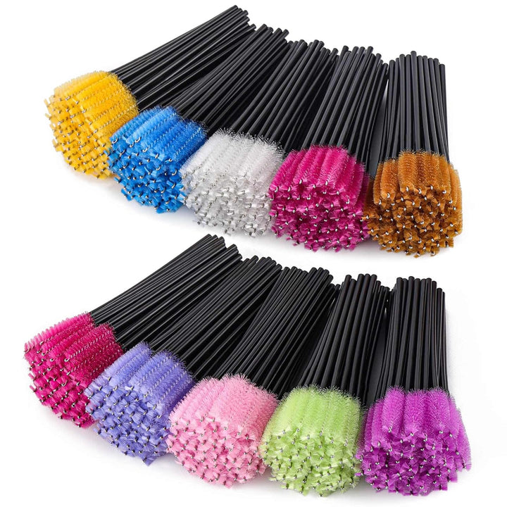 500 Pieces Disposable Mascara Wands Eyelash Brush Brow Brushes Applicators Lash Spoolies for Eye Lash Extension - Black