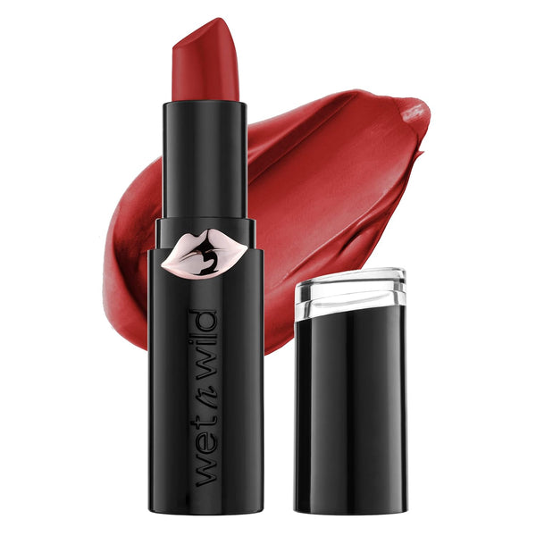 Mega Last Matte Lip Color, Semi Matte Hyaluronic Acid Infused, Long Lasting Full Coverage for a Nourishing Pout, Cruelty-Free & Vegan - Stoplight Red