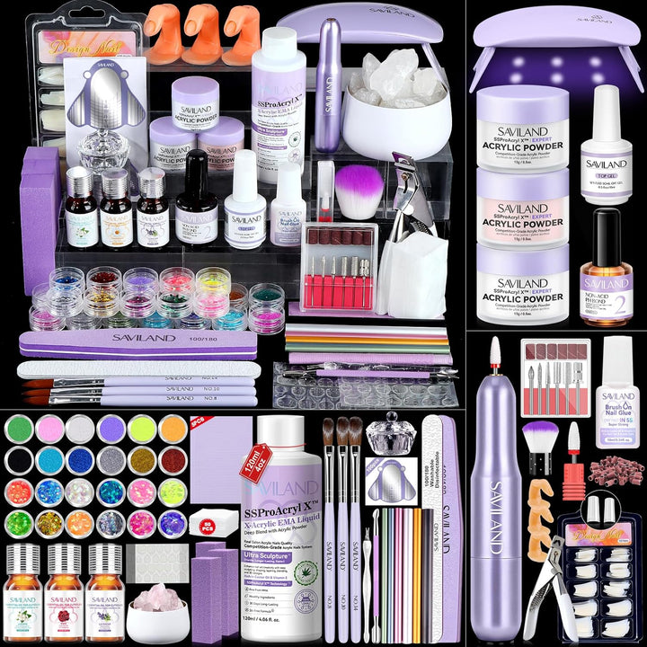 Monomer Acrylic Nail Liquid – 8.11Fl.Oz Acrylic Liquid with 3PCS Brushes Size（8/10/14) Non-Yellowing Monomer for DIY Home Nail Salon Use