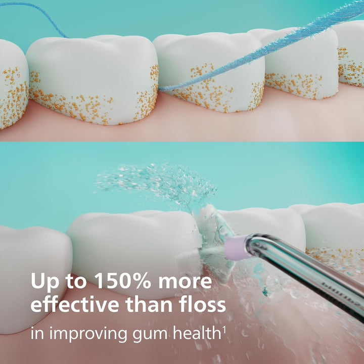 Cordless Power Flosser 3000 - Water Flosser with Innovative Quad Stream Technology, Oral Irrigator with 2 Flossing Modes and 3 Pressure Levels, IPX7 Waterproof, Black, HX3826/23