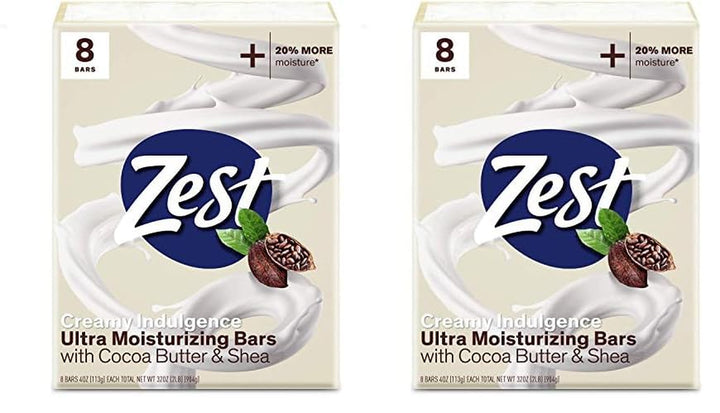 Bar Soap - 8 Bars - Enriched with Cocoa Butter and Shea for Ultra Moisturizing Cleansing - Leaves Your Body Feeling Silky Smooth and Deeply Moisturized