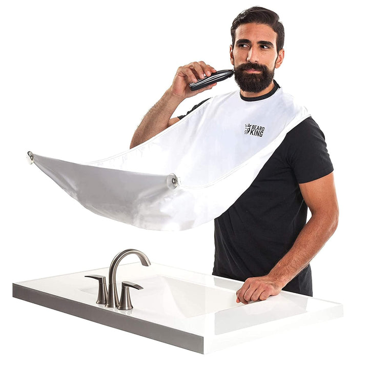 Beard Bib Apron - Shaving Set for Dad - as Seen on Shark Tank - Men'S Hair Catcher for Shaving - Grooming Accessories, Black