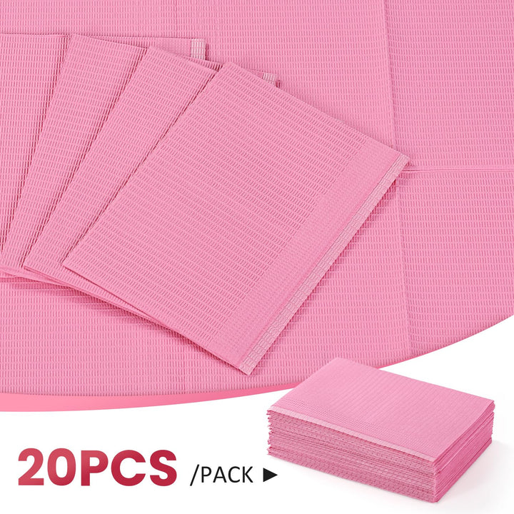 Disposable Nail Mats - 20Pcs Fordable Nail Art Table Mats for Table Acrylic Nail Practice Sheet, 3 Ply Waterproof 13" X 18" Clean Pads Nail Art Accessories (Pink)