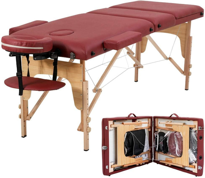 Massage Bed Portable Massage Table 24 Inch Wide Lash Bed Height Adjustable 2 Folding Spa Table with Non-Woven Bag for Spa Footmassage Facial Carespa Tattoo