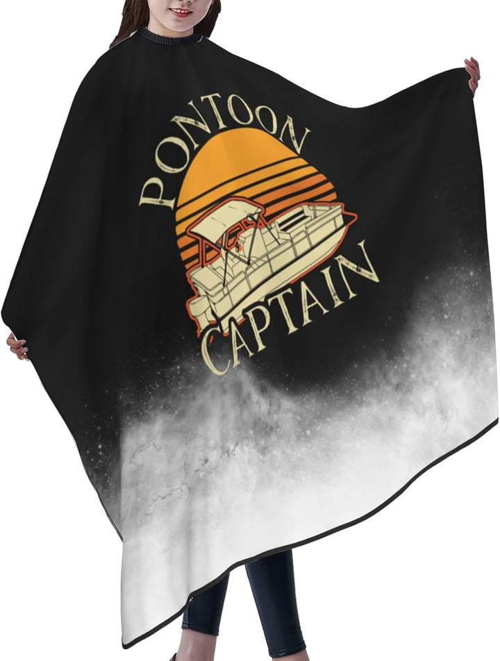 Pon-Toon Cap-Tain - Boat Cap-Tain Vintage Style Professional Salon Cape with Snap Closure for Hair Cutting Barber Hairdressing 55 X 66 Inches