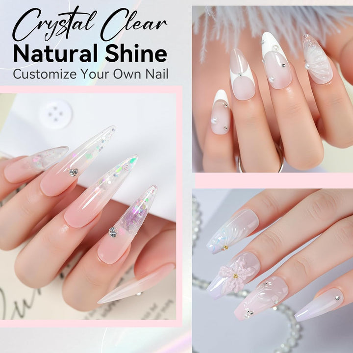 Poly Nail Gel: Clear 50ML Gel Builder for Natural-Looking Strengthener 3D Molding Gel for Trendy Nail Art-Long-Lasting and Easy to Use Supplies