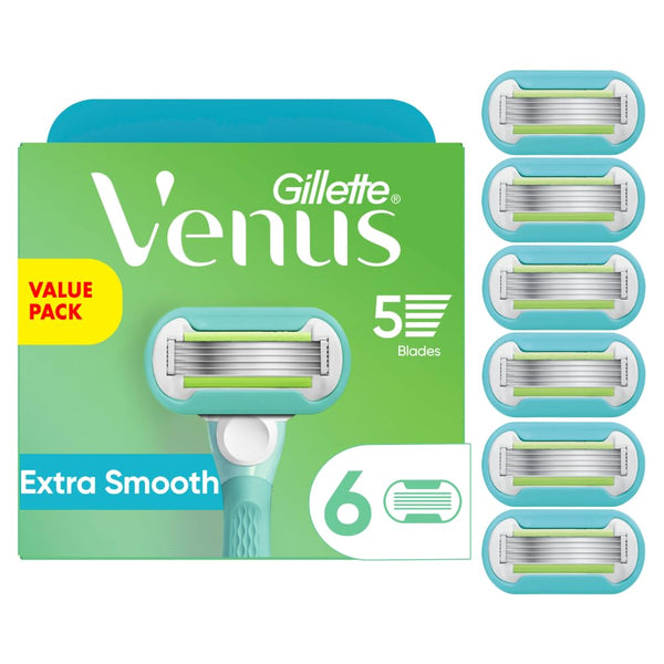 Extra Smooth Womens Razor Blade Refills, 6 Count, Designed for a Close, Smooth Shave