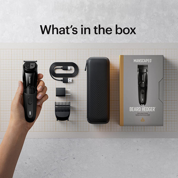 ® the Beard Hedger® Premium Men'S Beard Trimmer, 20 Length Adjustable Blade Wheel, Stainless Steel T-Blade for Precision Facial Hair Trimming, Cordless Waterproof Wet/Dry Clipper