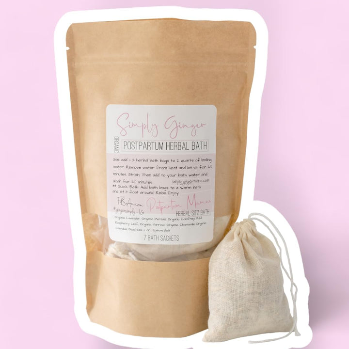 Postpartum Bath Tea Bags, Organic Herbs Ll 7 Tea Sachets Ll Sitz Bath Ll Post Partum Ll Herbal Bath Ll Gifts for New Moms Ll Soothing Herbal Sitz Bath Ll Baby Shower Gifts