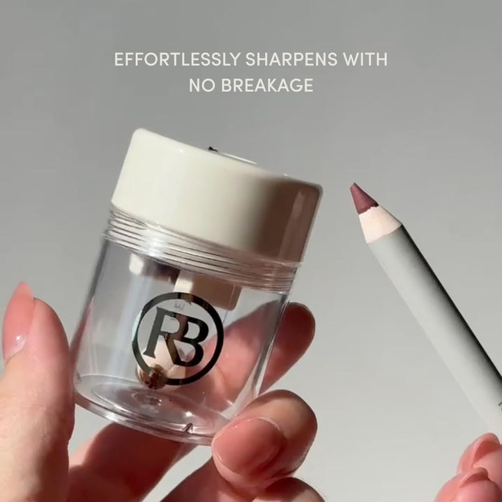 Lip & Eye Liner Pencil Sharpener – German Blade, Mess-Free Reservoir, Smooth Precise Tips for Lip & Eye Liners