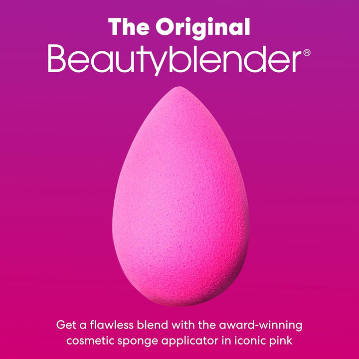 ® | Original Pink Beauty Blender Makeup Sponge, Super-Soft Foam Easily Blends Foundations, Powders & Creams, Made in USA, Reusable, Washable, Streak Free Application, Vegan, Cruelty Free