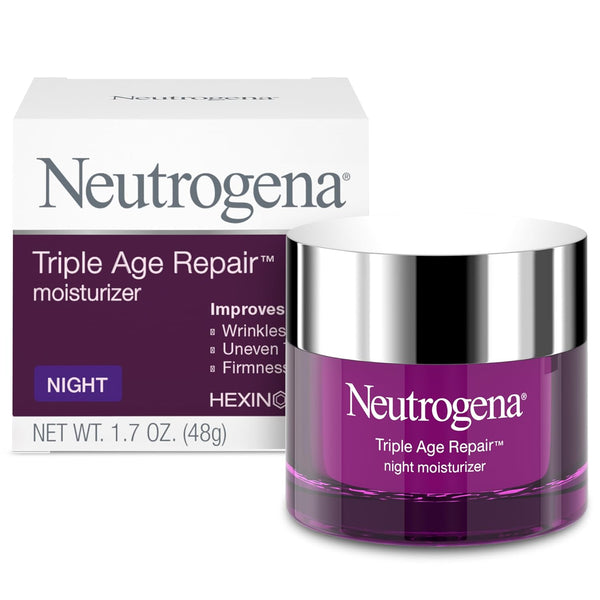 Triple Age Repair Night Cream, 1.7Oz Jar, Anti-Aging Face Cream, Face Moisturizer for Women & Men, Hydrating Night Face Moisturizer for Even Skin Tone & Firming, Vitamin C