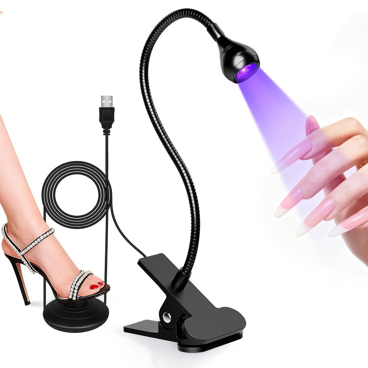 Nail Lamp LED Nail Manicure Dryer Curing Light with Black Gooseneck and Clamp for Gel Nails
