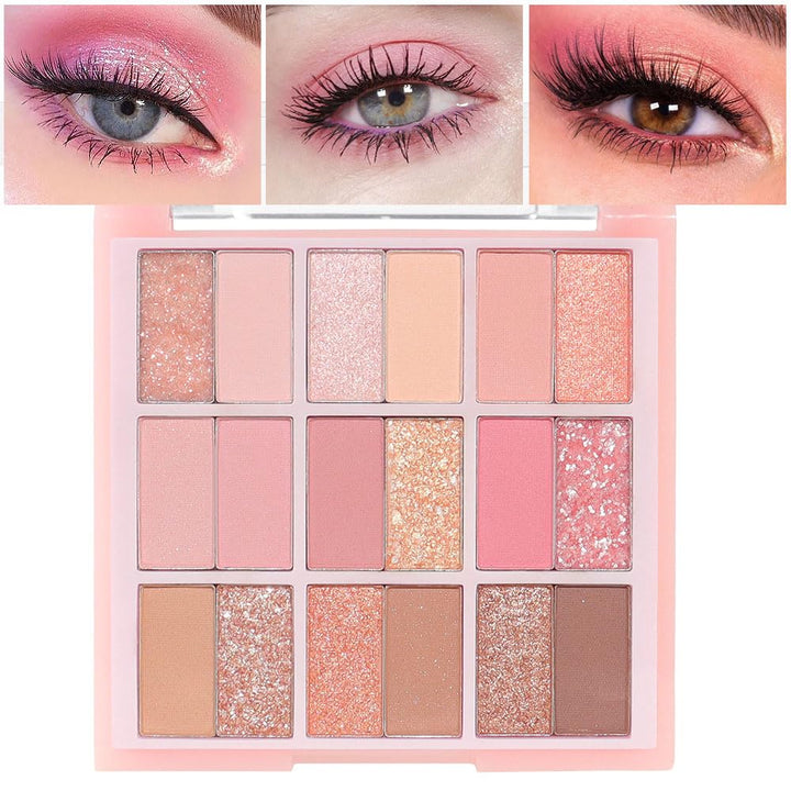 Neutral Nude Brown Smokey Eye Shadow Palette,Rose Gold Bronze Naked Cream Eyeshadow Palette Makeup,Natural Eyeshadow for Eyes Long Lasting Naturing-Looking