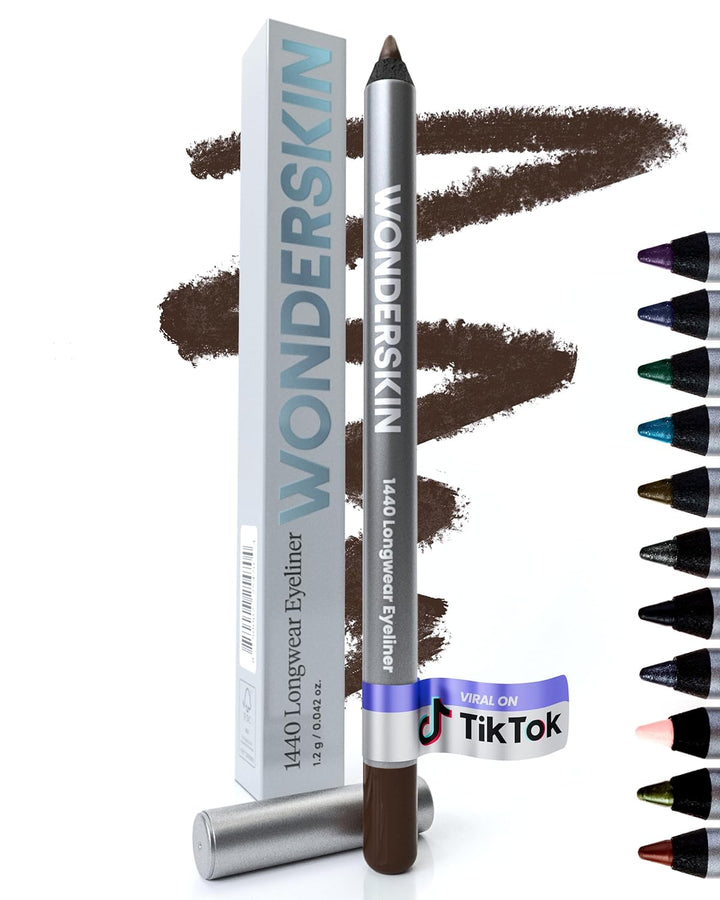 Eyeliner Pencil, 1440 Longwear Deep Black Eyeliner Pencil - Waterproof, Sharpenable & Smudge Proof