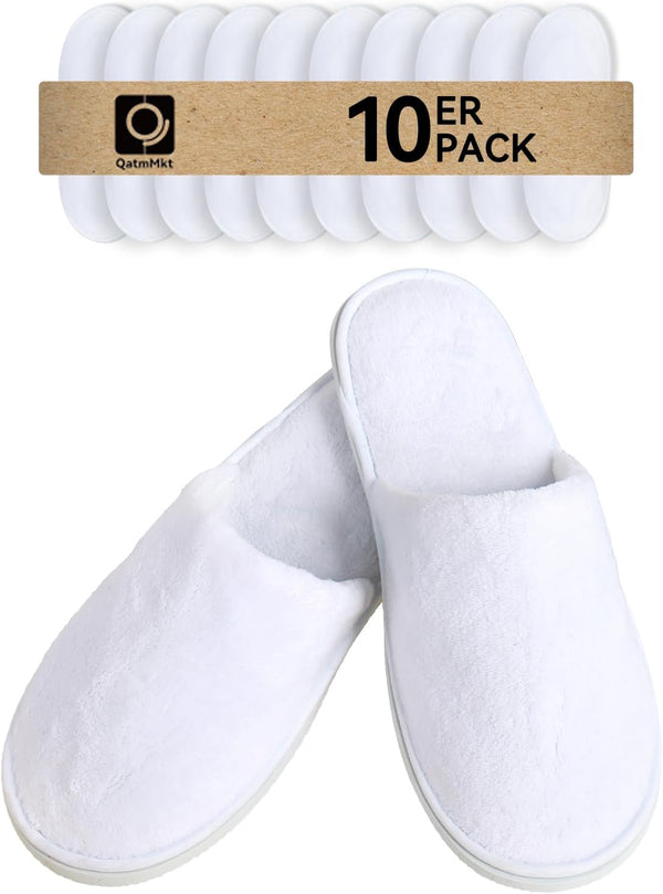 10PCS Unisex Guest Disposable Slippers, SPA Cotton Slipper, Hotel Bath Slippers Disposable, Travel Bulk Guest House Slipper for Shoeless Home, Travel, Hotel or Commercial